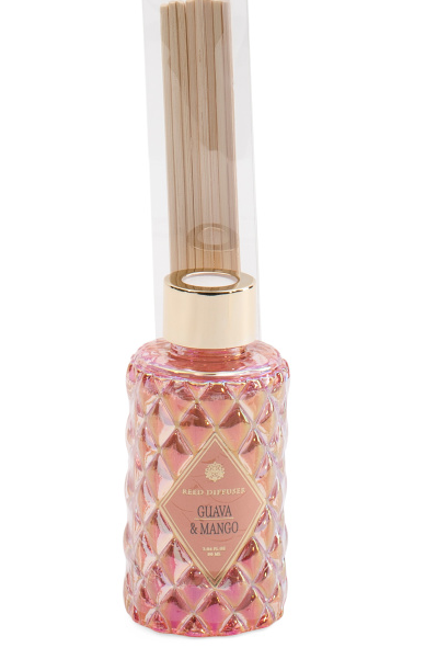 Guava and Mango Reed Diffuser with Gold Tone Cap – 3.4oz