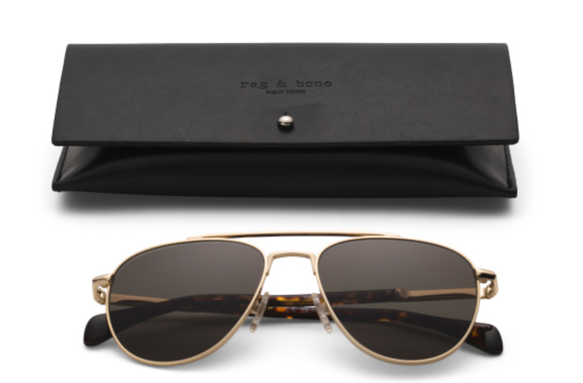 ✨New RAG & BONE Unique Titanium high quality Gold 55mm Sunglasses NWT retail $295